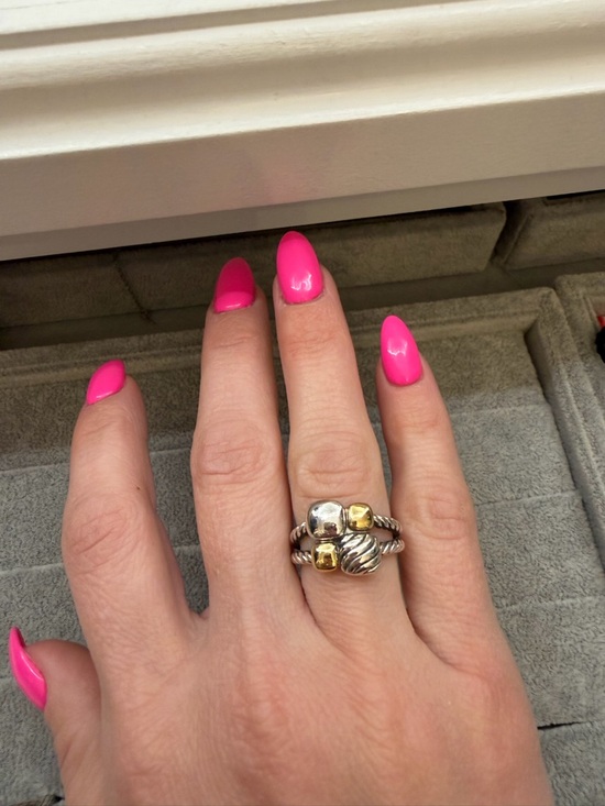 David Yurman Jewelry - David Yurman Silver and Gold Cable Ring with Mixed Metal Accents